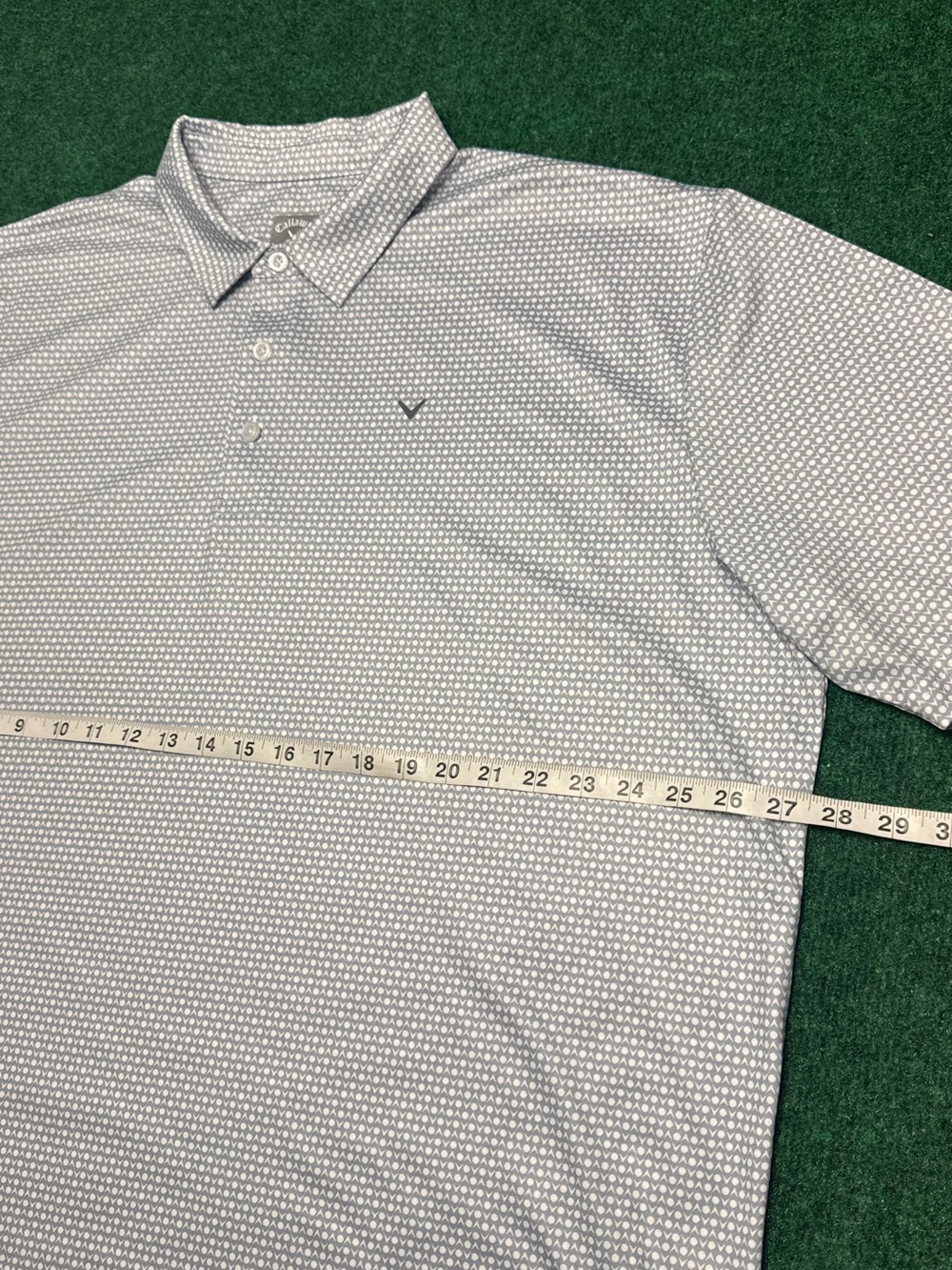 Men's Callaway Light Blue Geo Print Golf Polo Shirt (Size XXL)